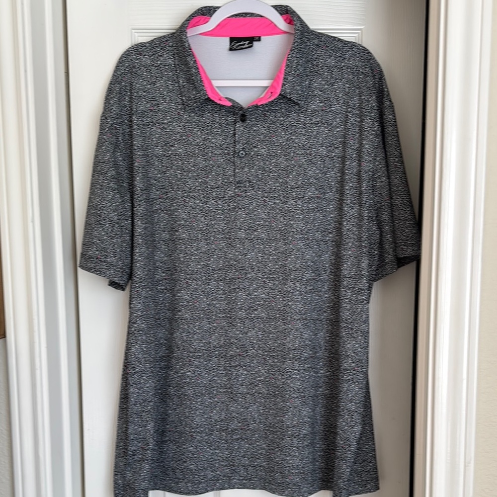 Black, White and Pink Men's Polo Shirt